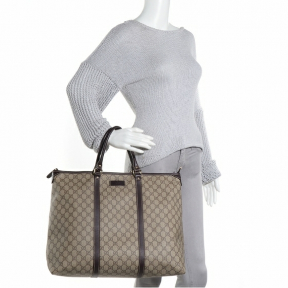 GUCCI GG Supreme Monogram Large Joy Tote Bag Brown - Picture 6 of 11
